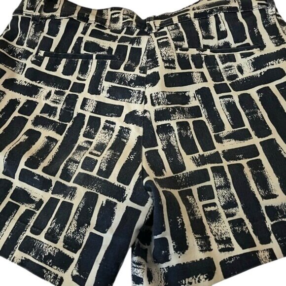 The Limited Womens Navy White Geometric Tailored Abstract Shorts Welt Pockets - Picture 8 of 11